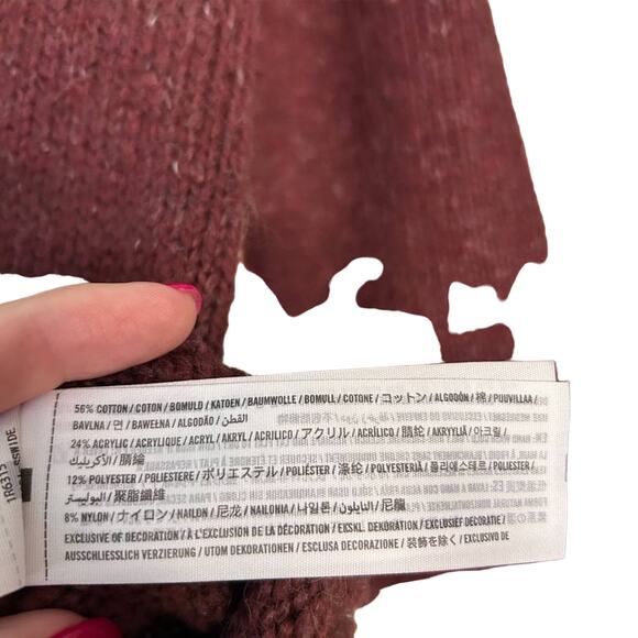 Abercrombie & Fitch Sweater‎ Pullover Maroon Gray Pattern Womens Large - Picture 7 of 9